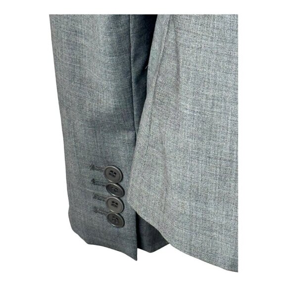 Talbots Blazer Women 2 Gray Wool Blend Single Breasted One Button Close Kate Fit - Picture 6 of 12